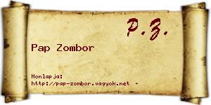 Pap Zombor névjegykártya