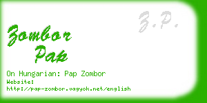 zombor pap business card